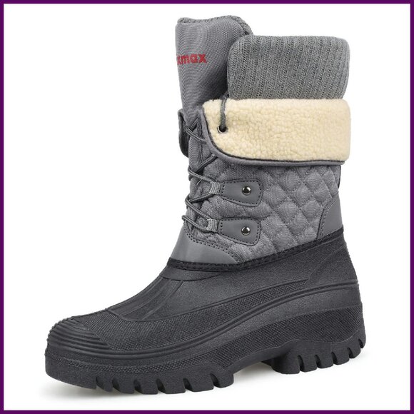 Waterproof Winter Snow Boots Insulated Mid-Calf Women's Size 6-11